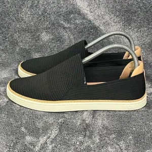UGG Solid Black Fabric W/ Leather Trim Slip On Casual Shoes US Size 9