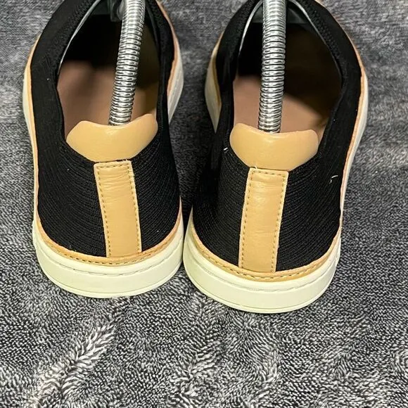 UGG Solid Black Fabric W/ Leather Trim Slip On Casual Shoes US Size 9