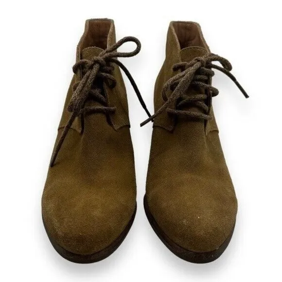 UGG Women's 8.5 Mackie Ankle Boots Chestnut Brown Suede Leather Lace Up 1007257