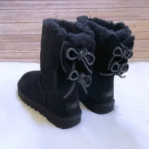 UGG Women’s Classic Double Bow Short Black Boots