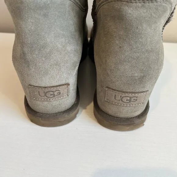 UGG Women's Classic Femme Mini Wedge Boot, Gray US 9.5 Classic Winter Brown Slip