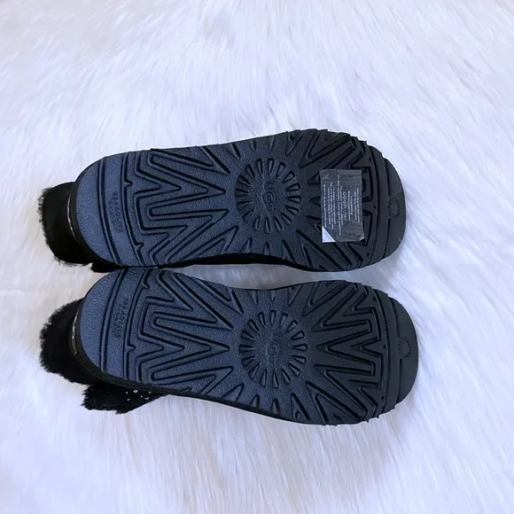 UGG Women’s Classic UGG Gem Mini Black Suede Boots