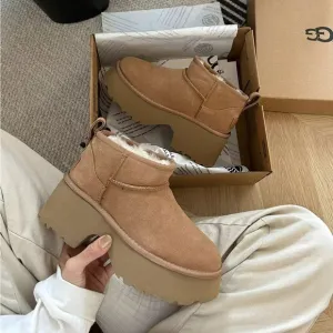 UGG Womens Classic Ultra  New Heights in Chestnut Suede
