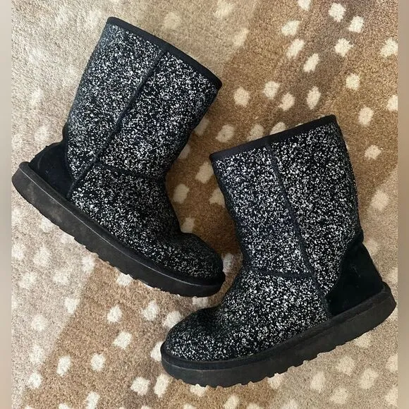 UGG Classic Short Foil Glam Black Boots