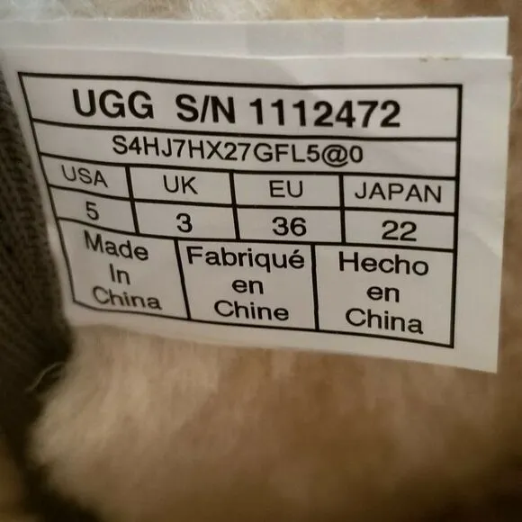 Ugg Womens Classic Boom Ankle Gray Boots Size 5