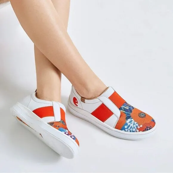 UIN Women's Walking Casual Slip On Skate Shoes (Marigolds Cordoba)New No Box