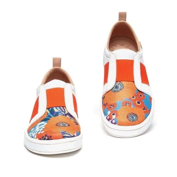 UIN Women's Walking Casual Slip On Skate Shoes (Marigolds Cordoba)New No Box