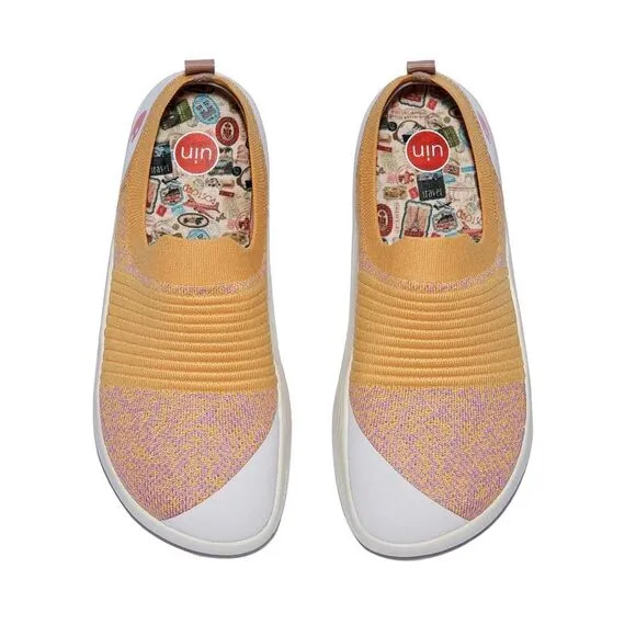 UIN Women's Slip On Walking Shoes Comfort Fashion Sneaker (Mahon Ⅳ-cork Yellow)