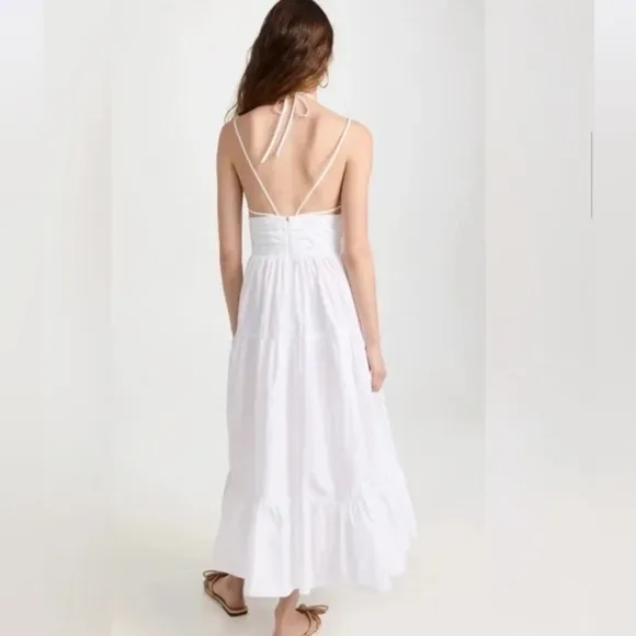 Ulla Johnson Phoebe Cotton Poplin Midi Dress In White Sz 16