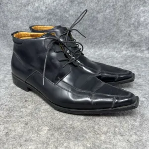 Umberto Pellegrini Boots Shoes Mens Size 10.5 Black Leather Pointed Toe Italy