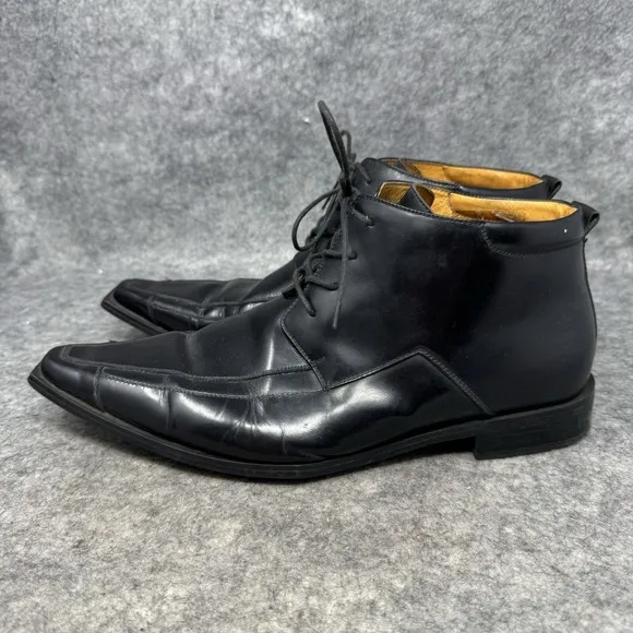 Umberto Pellegrini Boots Shoes Mens Size 10.5 Black Leather Pointed Toe Italy