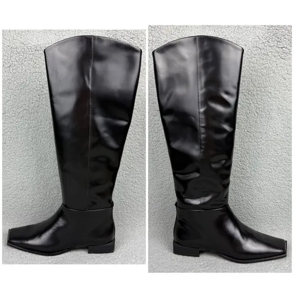 Vagabond Atelier Boots Womens 9 / EU 39 Shoes Black Salma Tall Calf Knee High