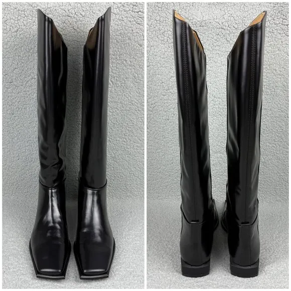 Vagabond Atelier Boots Womens 9 / EU 39 Shoes Black Salma Tall Calf Knee High