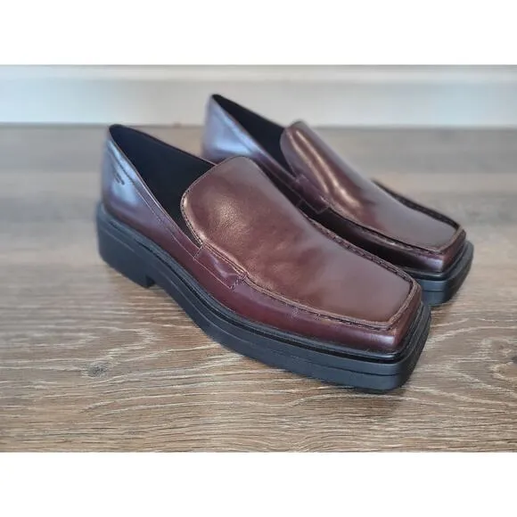 Vagabond Eyra Flat Loafer Chunky Brown Leather Shoes size 40 NEW