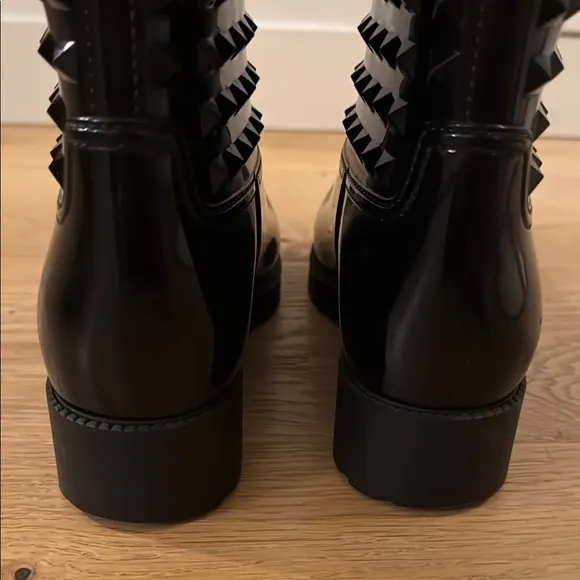 Valentino Rockstud Patent Rain Boots