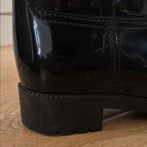 Valentino Rockstud Patent Rain Boots