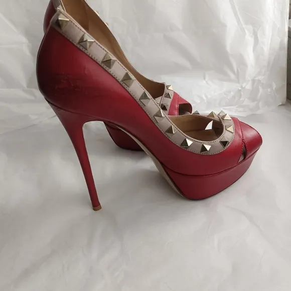 VALENTINO Rockstud Peep Toe  High Heels size 36
