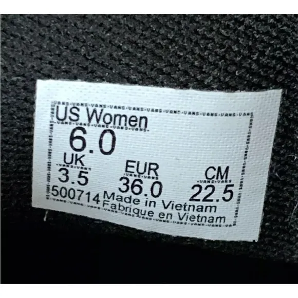 Vans Asher Butterfly Checkerboard Slip On Shoes Womens Size 6 Black VN000VOSJBW