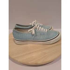 Vans Authentic 44 Dx Leather Croc High Rise Sky Blue Sneakers Mens 9 Womens 10.5