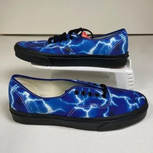 Vans Authentic Lightning Storm Print Sneakers Black Blue Electric Pattern M 10.5