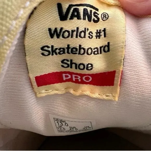 Vans Authentic Pro Pale Banana/Marshmallow Men'sClassic Skate Shoes Size 13