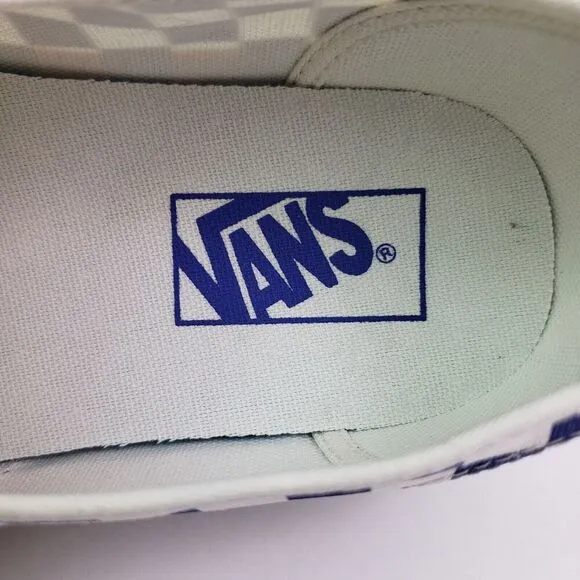 Vans Authentic Womens Size 8 Mens Sz 6.5 Checkerboard Blue White Low Skate Shoes