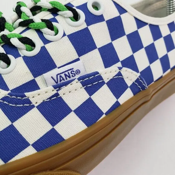 Vans Authentic Womens Size 8 Mens Sz 6.5 Checkerboard Blue White Low Skate Shoes