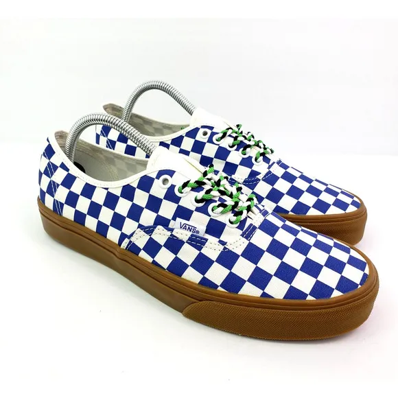 Vans Authentic Womens Size 8 Mens Sz 6.5 Checkerboard Blue White Low Skate Shoes