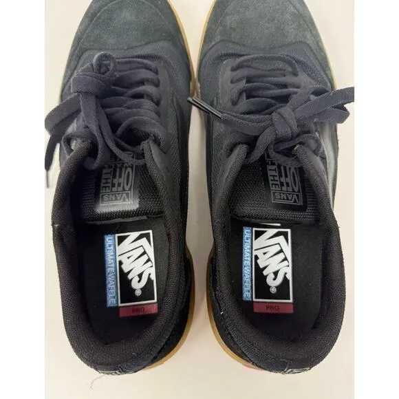 Vans Ave Pro Black Gum Ultimate Waffle Skate Shoes Men's Size 8
