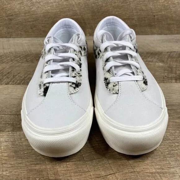 VANS Bold Ni Pony White/Pony Low Top Suede Skate Shoes Womens Sz 8.5 Mens 7 NEW