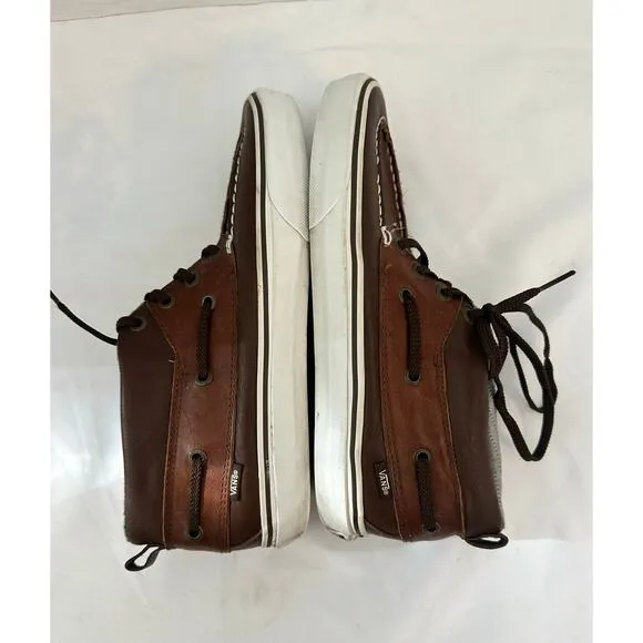 Vans California Chukka Del Barco Shoes Size 9.5 Brown Leather