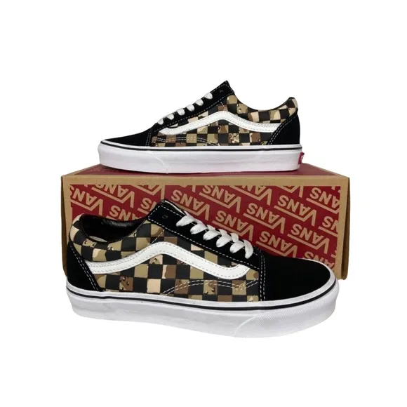 Vans Camouflage Sneakers Old Skool Women 7 Camo Checkerboard Shoes Sneaker