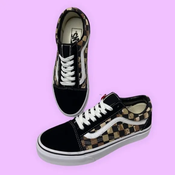 Vans Camouflage Sneakers Old Skool Women 7 Camo Checkerboard Shoes Sneaker