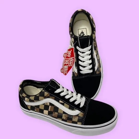 Vans Camouflage Sneakers Old Skool Women 7 Camo Checkerboard Shoes Sneaker