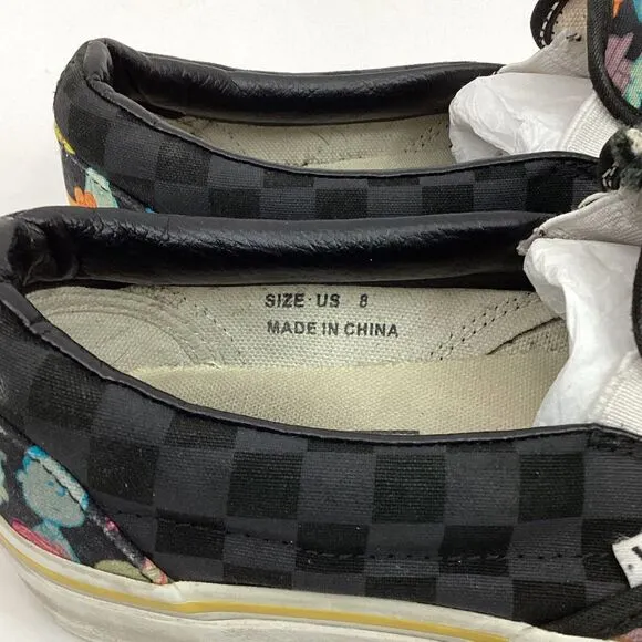 Vans-Charlie Brown-Men Sz 8- Colorful Characters-Black Checkered-Low Skate Shoes