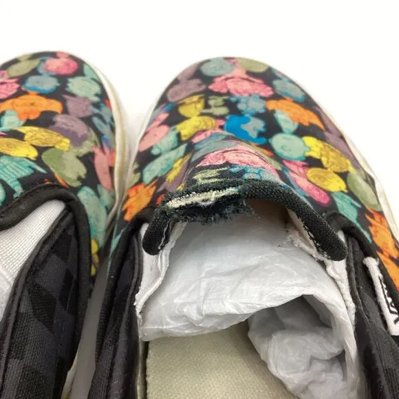 Vans-Charlie Brown-Men Sz 8- Colorful Characters-Black Checkered-Low Skate Shoes