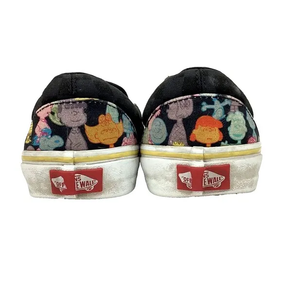 Vans-Charlie Brown-Men Sz 8- Colorful Characters-Black Checkered-Low Skate Shoes