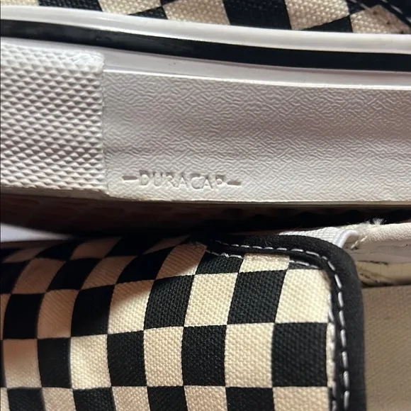 Vans Checkerboard Slip-On Shoes - Black and White DURACAP