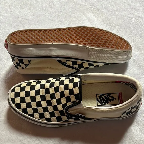 Vans Checkerboard Slip-On Shoes - Black and White DURACAP