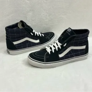 Vans Classic Old Skool Sk8-Hi Navy Blue Suede Plaid Skate Sneaker Shoes Mens 12