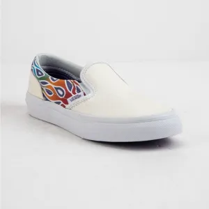 Vans Classic Slip-On Iridescent Sparkle Flame Rainbow White NWT