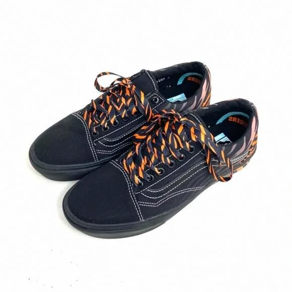 VANS ComfyCush Old Skool Canvas Black Orange Low VN0A5DYC9KH Women's Skate Shoes