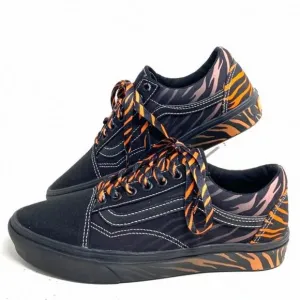 VANS ComfyCush Old Skool Canvas Black Orange Low VN0A5DYC9KH Women's Skate Shoes