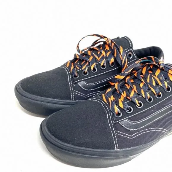 VANS ComfyCush Old Skool Canvas Black Orange Low VN0A5DYC9KH Women's Skate Shoes