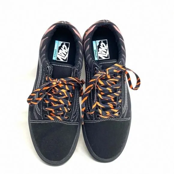 VANS ComfyCush Old Skool Canvas Black Orange Low VN0A5DYC9KH Women's Skate Shoes