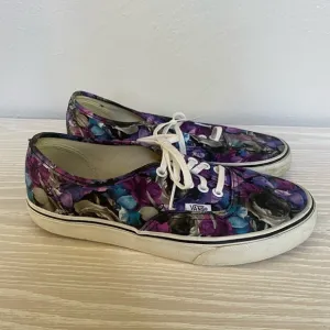 Vans Digi Floral Black &amp; Purple Skate Shoe Sneaker Size 8 Women’s 6.5 Me…