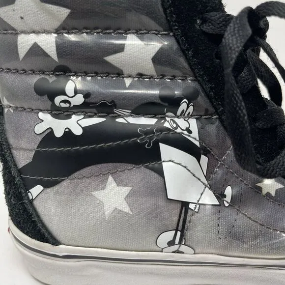 Vans Disney Shoes Mens 7 Womens 8.5 Black Mickey‎ Mouse Plane Crazy Sk8-Hi