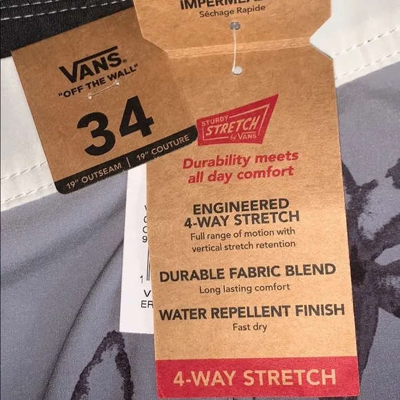 💙VANS ERA BOARDSHORT SWIM SHORTS BLACK/WHITE NEW