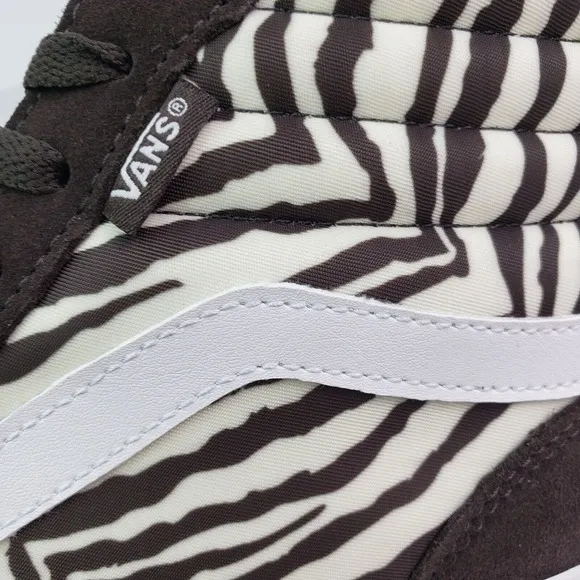 Vans Filmore Sk8 HI Womens Size 8.5 Satin Tiger Brown White Skate Sneaker Shoes