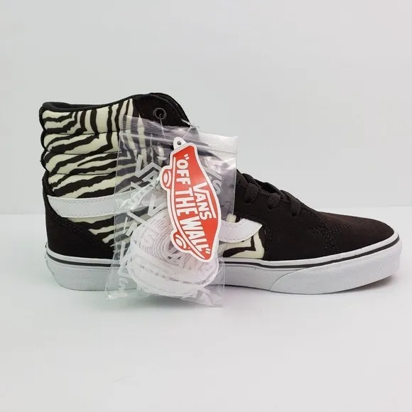 Vans Filmore Sk8 HI Womens Size 8.5 Satin Tiger Brown White Skate Sneaker Shoes